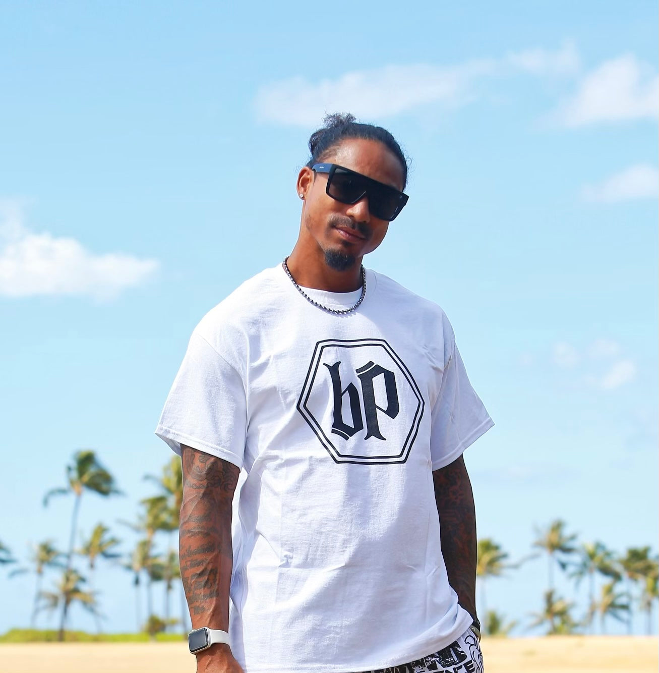 White BP Logo Tee